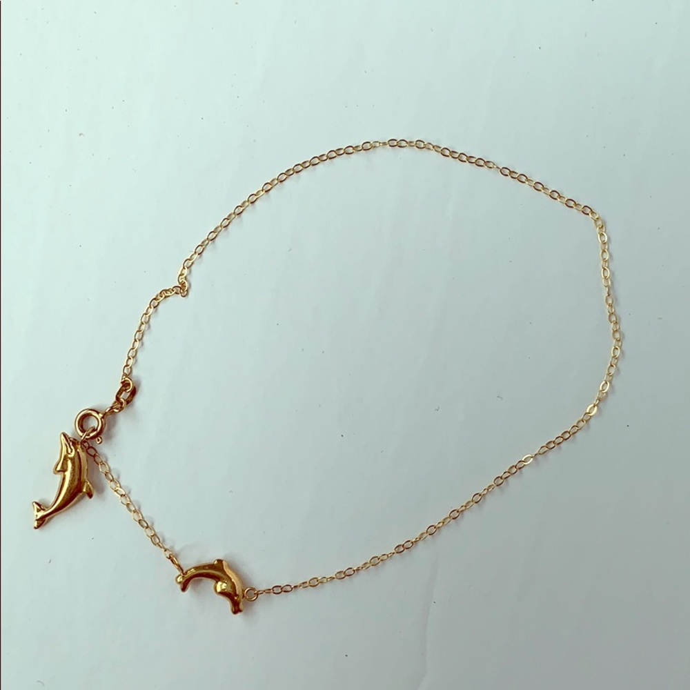Dolphin 10K gold ankelet
